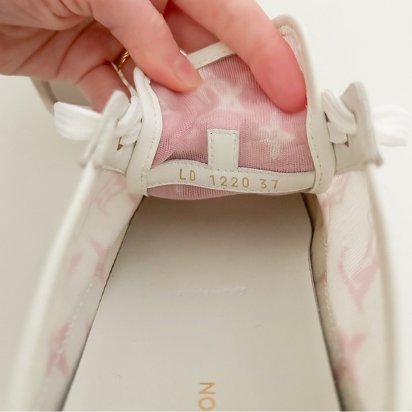 Louis Vuitton Stellar sneakers pink white LV logo monogram low top tennis shoes - Picture 6 of 12